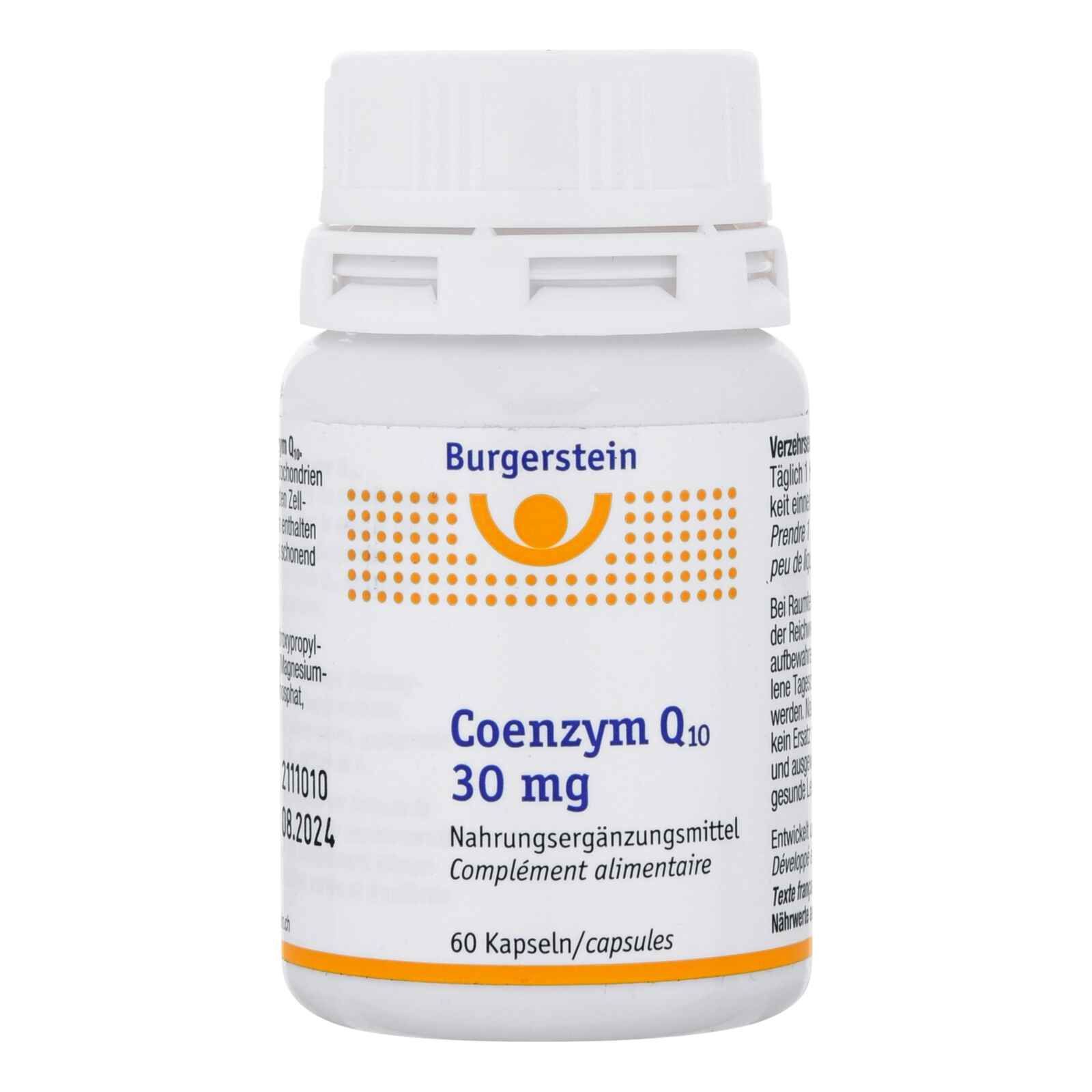 BURGERSTEIN Coenzyme Q10 en capsule 30mg 60 pièces BURGERSTEIN Coenzyme Q10 en capsule 30mg 60 pièces