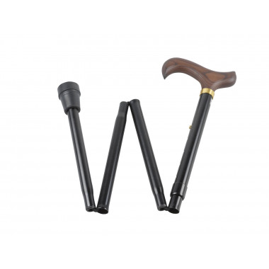 Canne pliante Gastrock 85-95cm 4 branches alu noir Derby