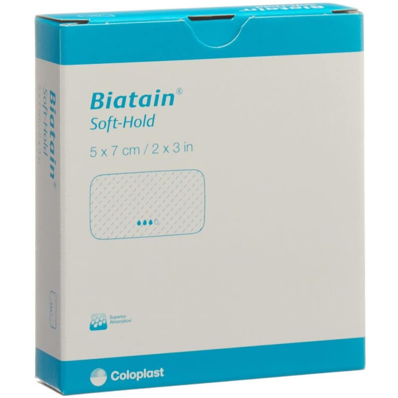 Pansement mousse Biatain Soft-Hold 5x7cm 5 pièces
