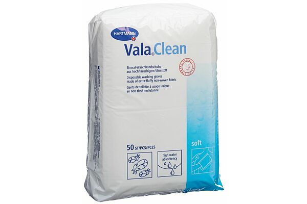 Gant de toilette jetable Valaclean Soft 15.5x22.5cm 50 pièces