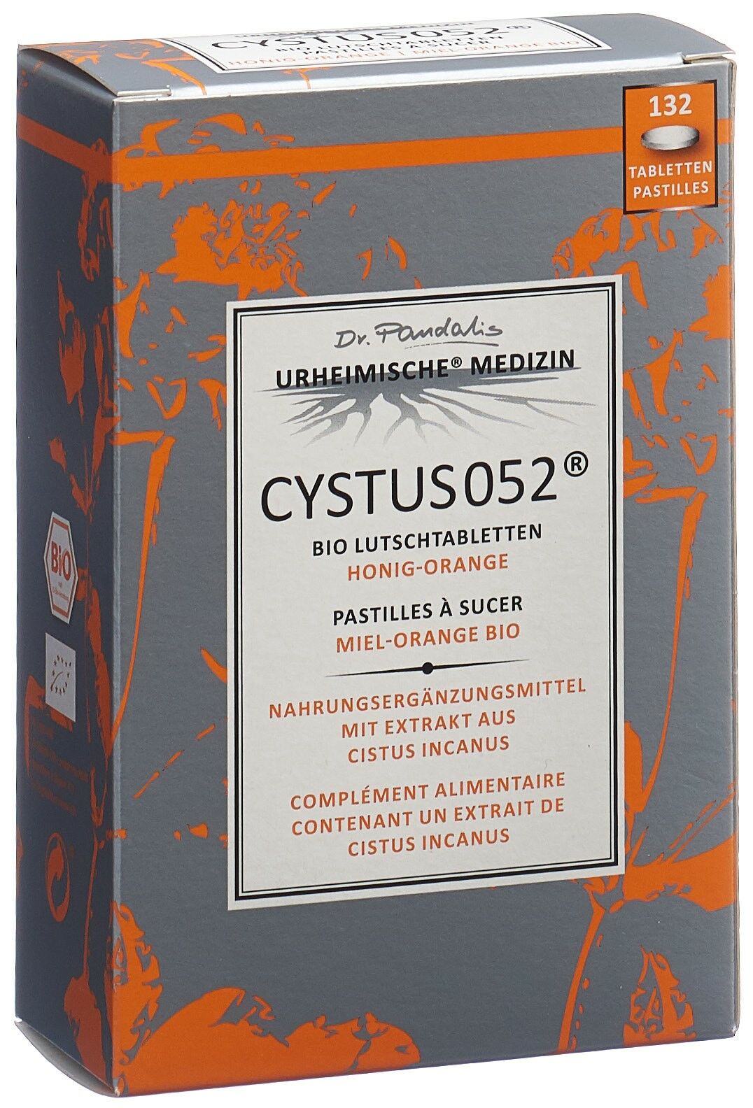 Cystus 052 Comprimés à sucer bio miel-orange 132 pièces Cystus 052 Comprimés à sucer bio miel-orange 132 pièces
