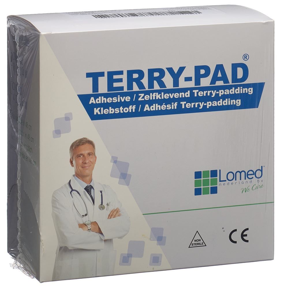 LOMED Terry Pad 8cmx4mx2mm blanc autocollant rouleau
