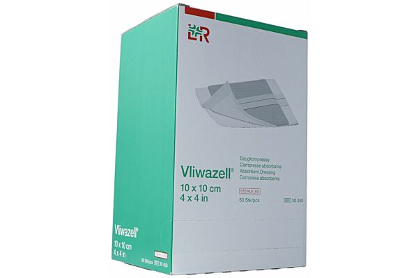 Vliwazell Compresse absorbante 10x10cm stérile 60 pièces