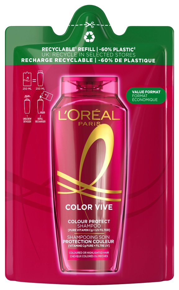 Shampooing Elseve Colorglanz recharge système de soin 250ml