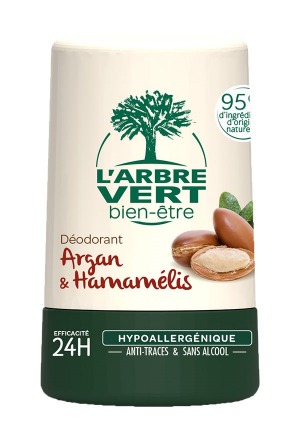 L'ARBRE VERT Déodorant à bille écologique Argan & Hamamélis 50ml