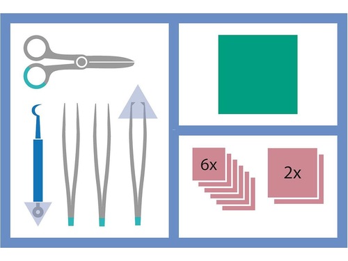 Kit de soin des plaies Mediset avec curette