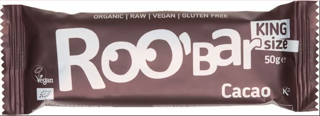 ROOBAR Barre de céréales crues au cacao 50g