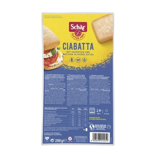 SCHÄR Ciabatta petits pains précuits 4 x 50g