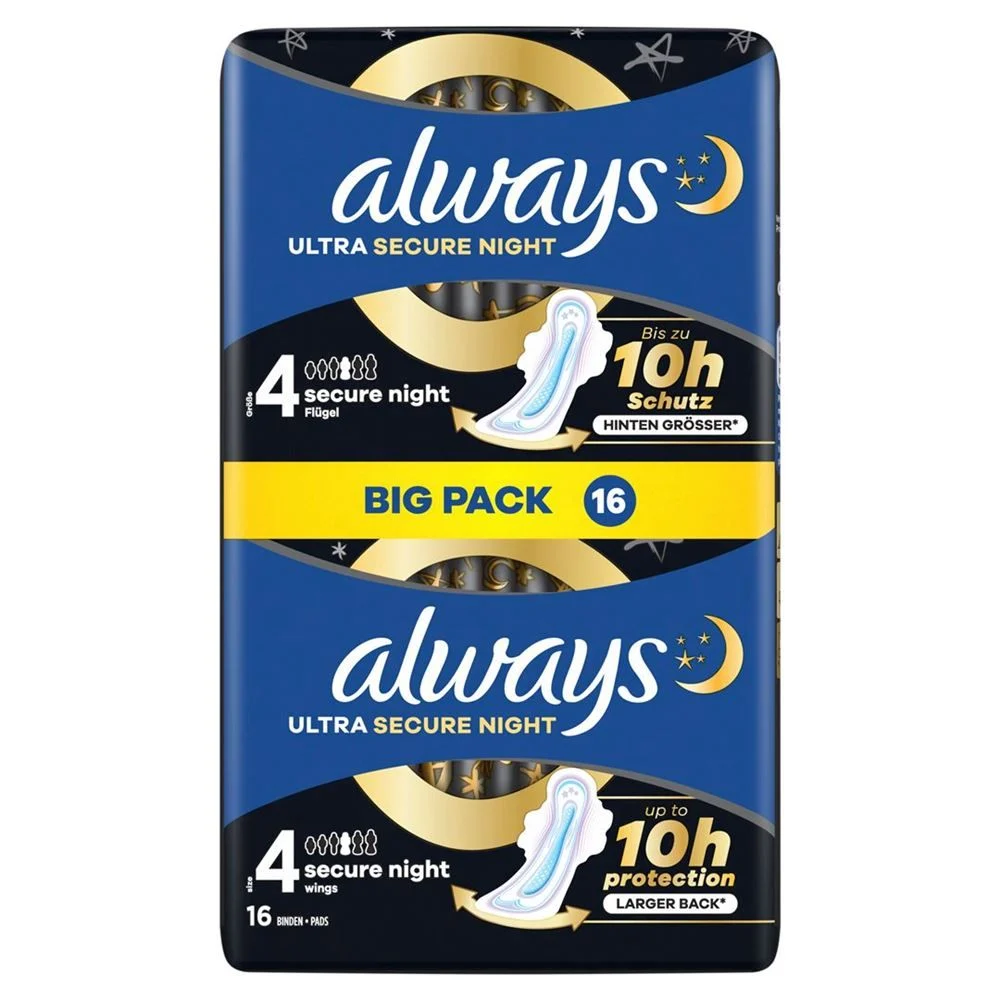 Always Ultra Binde Sec Night Flüg BigPack 16 pièces