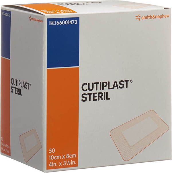 Pansement Cutiplast stérile 10cmx8cm blanc 50 pièces