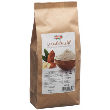 Morga farine d'amandes dégraissée sans gluten bio 500g Morga farine d'amandes dégraissée sans gluten bio 500g