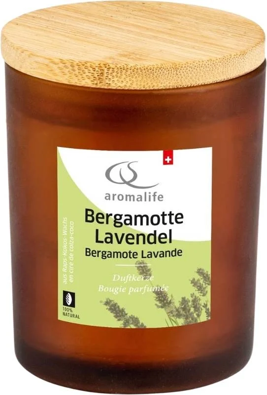 AROMALIFE Bougie parfumée en pot Bergamote Lavande