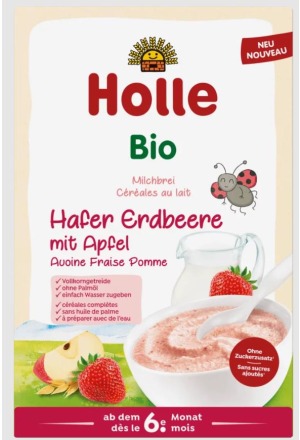 HOLLE Bouillie de lait Avoine Pomme Fraise Bio 250 g
