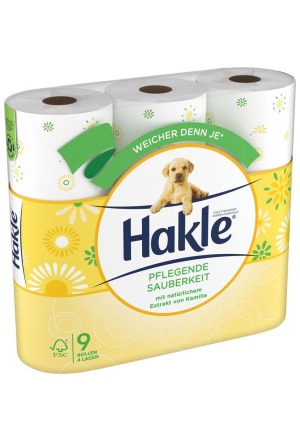 Papier hygiénique Hakle Soins de propreté FSC 9 pièces