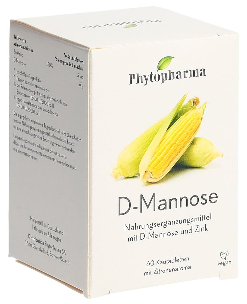 Phytopharma D-Mannose comprimés à mâcher Ds 60 pièces Phytopharma D-Mannose comprimés à mâcher Ds 60 pièces
