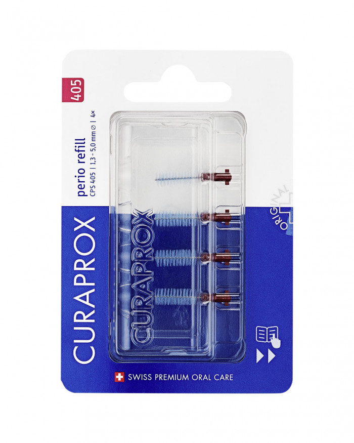 Curaprox CPS 405 Perio brossettes interdentaires refill cerise rouge 4 pièces Curaprox CPS 405 Perio brossettes interdentaires refill cerise rouge 4 pièces