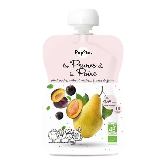 POPOTE, sachet souple prune-poire, 120 g