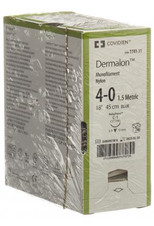 DERMALON 45cm bleu 4-0 C-1 36 pièces
