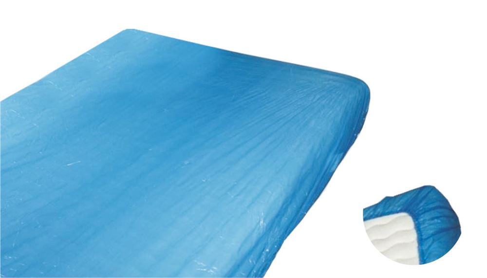 Sundo Housse de matelas 100x200cm jetable bleu en CPE avec élastique