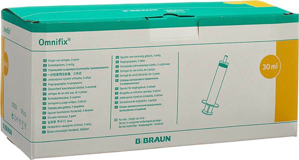 Seringue OMNIFIX 30ml Luer Lock sans latex 100 pièces