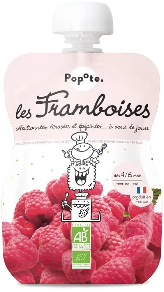 POPOTE Sachet souple à la framboise bio 120 g