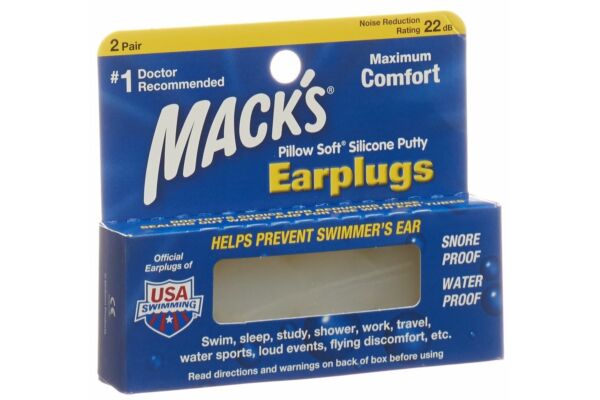 Earplugs Macks transparents 2 paires