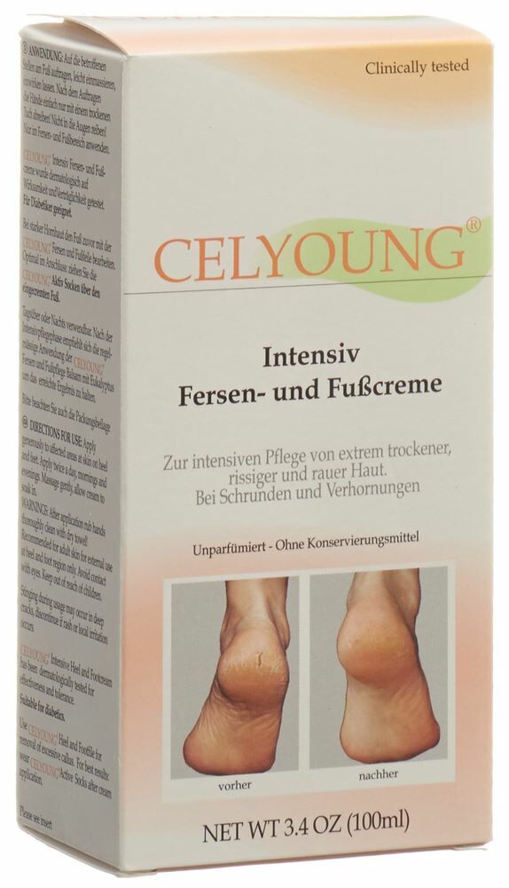 CELYOUNG Crème pour les talons et les pieds Tb 100ml