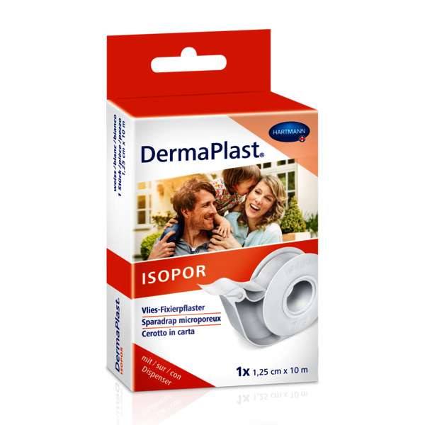 DermaPlast® Isopor sparadrap de fixation 2.5cmx10m non tissé blanc Distributeur DermaPlast® Isopor sparadrap de fixation 2.5cmx10m non tissé blanc Distributeur
