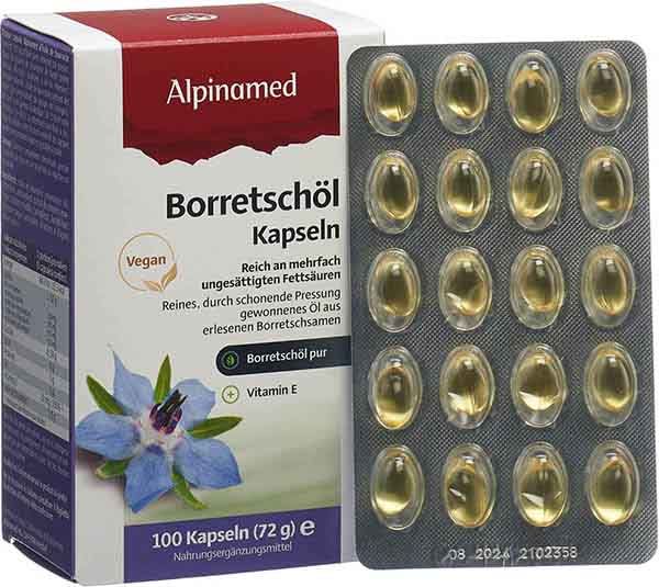 ALPINAMED Huile de bourrache en gélules 100 pièces ALPINAMED Huile de bourrache en gélules 100 pièces