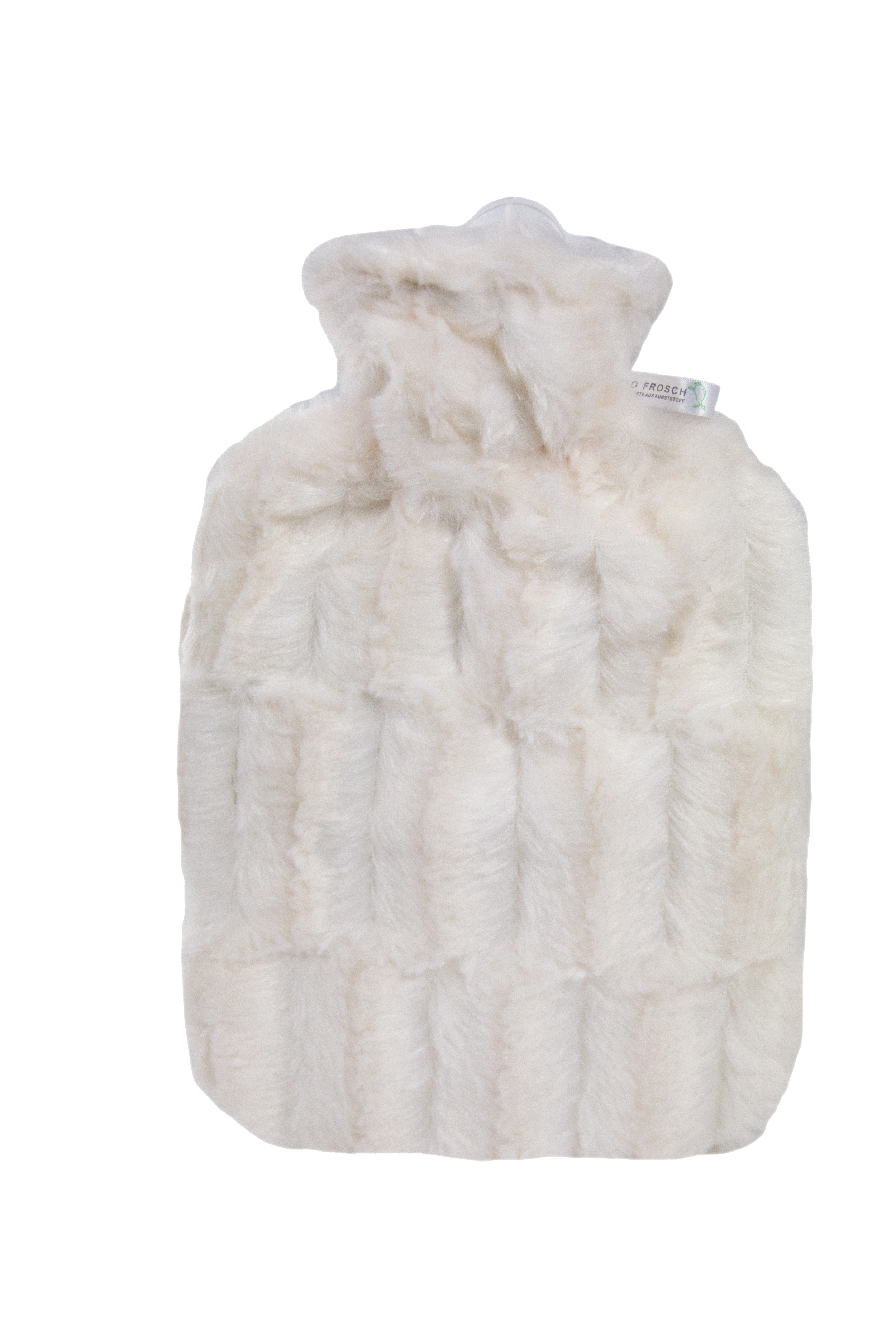 FROSCH bouillotte PVC 1.8l housse à poils longs crème