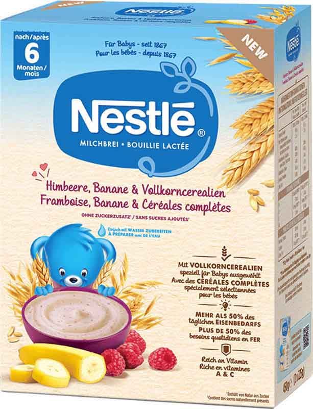Nestlé Bouillie au lait Himb Bana&Céréales complètes 6M 450g