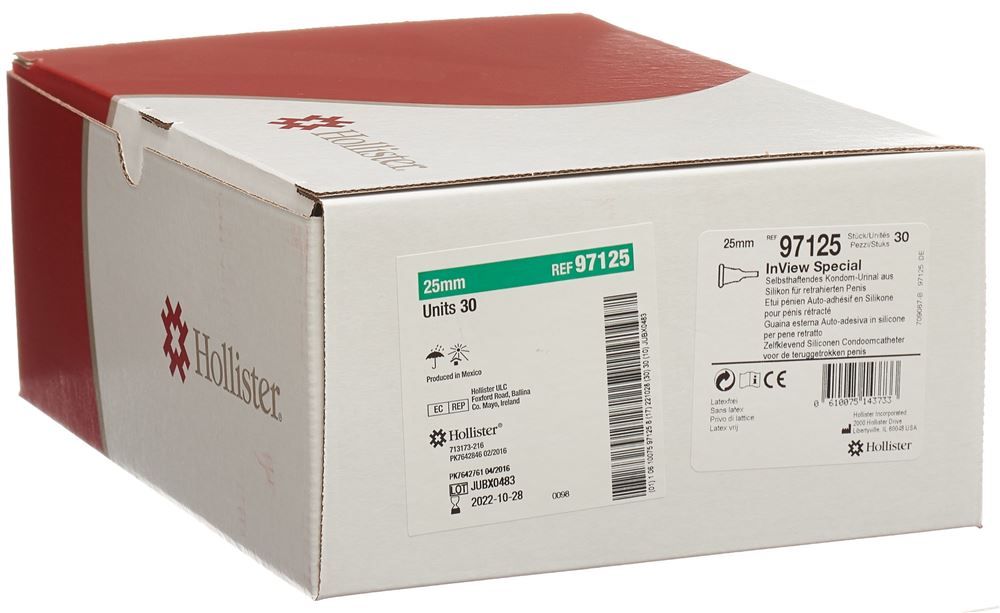 Préservatif Hollister InView Urinal 29mm Spécial 30 pièces