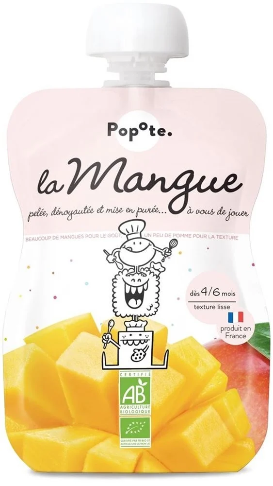 POPOTE Sachet souple à la mangue bio 120 g