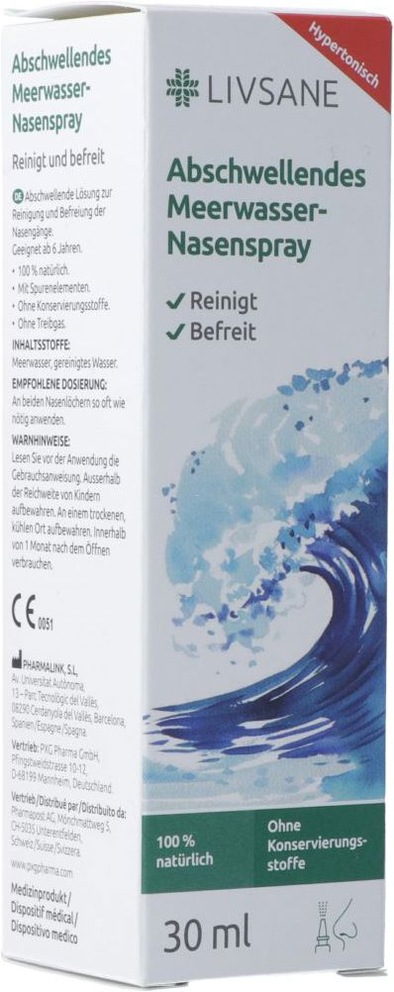 Livsane spray nasal eau de mer hypertonique 30ml Livsane spray nasal eau de mer hypertonique 30ml