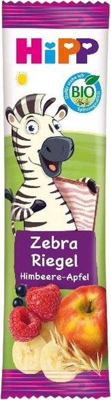 HIPP Barre céréalière aux fruits bio Zebra framboise-pomme 23g