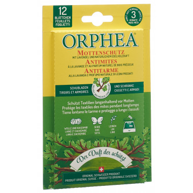 Orphea Anti-mites Feuilles Parfum Bois Précieux 12 pièces Orphea Anti-mites Feuilles Parfum Bois Précieux 12 pièces