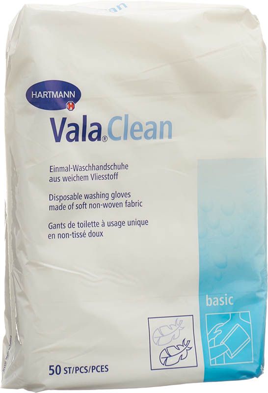 Gant de toilette jetable Valaclean Basic 15.5x22.5cm 50 pièces