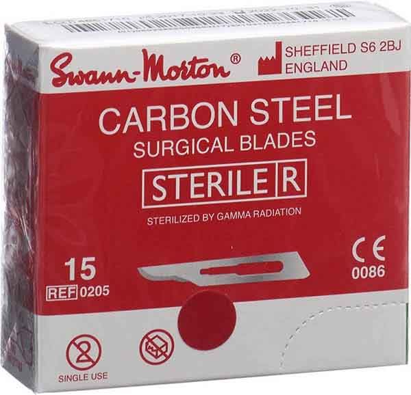 SWANN-MORTON lame de scalpel Fig.15 stérile 100 pièces