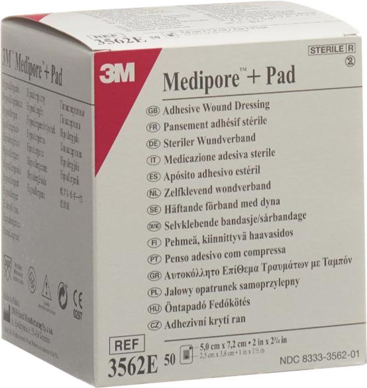 3M Medipore+Pad 5x7.2cm Coussinets pour plaies 2.8x3.8cm 50 pièces 3M Medipore+Pad 5x7.2cm Coussinets pour plaies 2.8x3.8cm 50 pièces