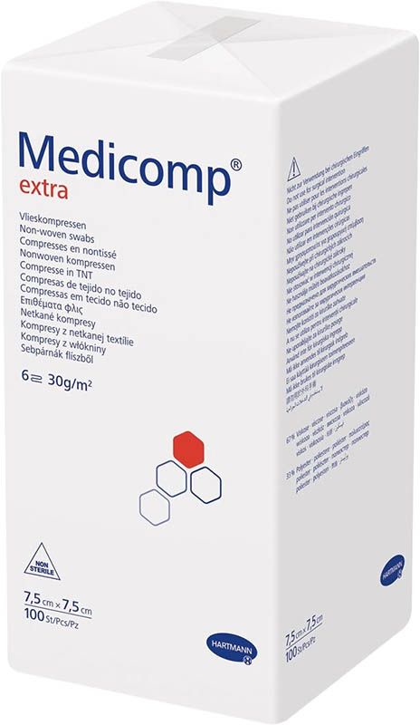 MEDICOMP Extra 6 fois S30 7.5x7.5cm unster 100 pièces