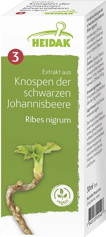 Bourgeon de cassis HEIDAK Ribes nigrum macérat de glycérine, flacon de 500ml