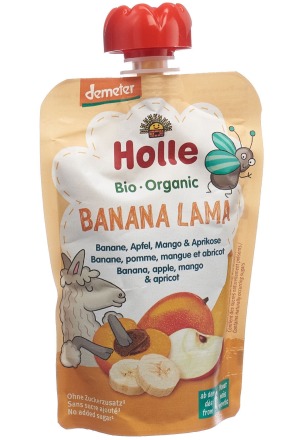 Holle Banan Lama - Pouchy Banane Pomme Mangue & Abricot 100g Holle Banan Lama - Pouchy Banane Pomme Mangue & Abricot 100g