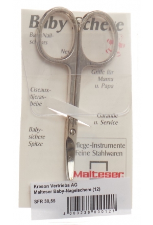 MALTESER Ciseaux à ongles bébé oblique 7.5cm No 12