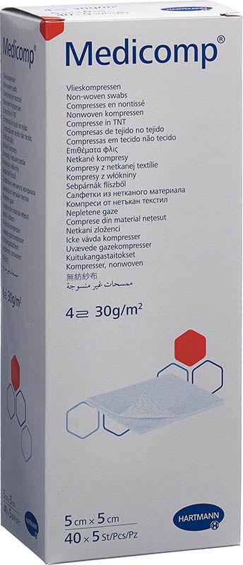 Medicomp Bl 4 plis S30 5x5cm stérile 40 x 5 pièces