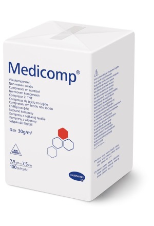 Medicomp 4 fois S30 7.5x7.5cm non stérile Btl 100 pièces