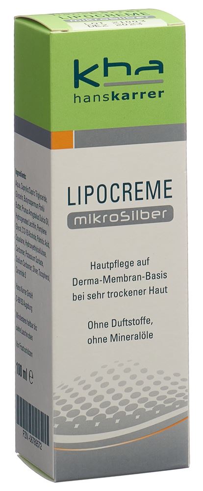 HANS KARRER Lipocreme MicroSilver 100ml HANS KARRER Lipocreme MicroSilver 100ml