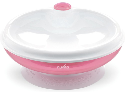 Assiette chauffe-plats Nuvita avec ventouse rose