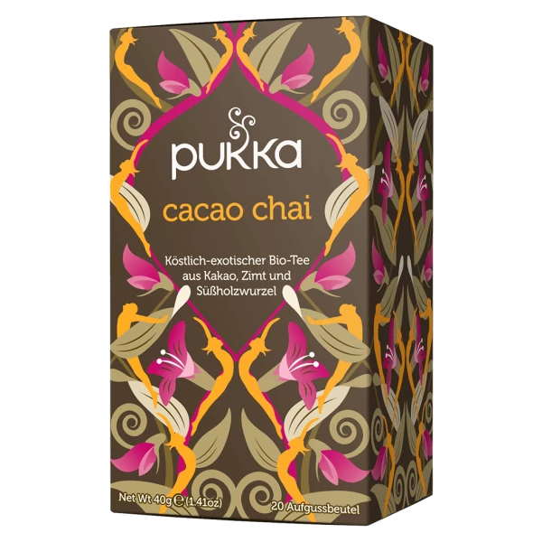 Pukka Cacao Chai Thé bio Btl 20 pièces Pukka Cacao Chai Thé bio Btl 20 pièces