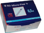 Seringue à insuline BD Micro-Fine+ U100 12.7x0.33 100 x 0.5ml
