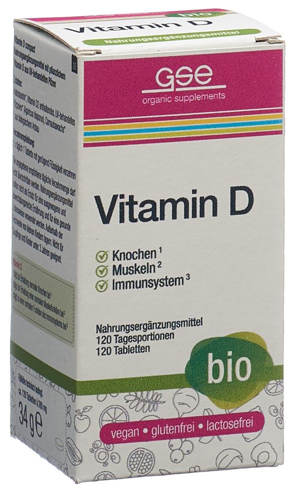 GSE Vitamine D Compact comprimés verre bio 120 pièces